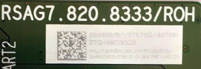 MAIN PARA TV HISENSE·ROKU TV 4K·UHD·HDR / NUMERO DE PARTE 259339 / RSAG7.820.8333/ROH / 246062 / HU75A6506UWR / PANEL HD750S3U71-L3B2\S0\GM\ROH 246789 / MODELO 75R7E1 / 75R7E2 - Imagen 3